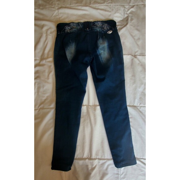 Vintage M Michel Jeans Womens Size 3 Retro Embellished Distressed Blue Jeans - Picture 11 of 12